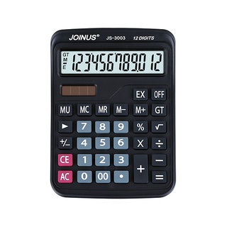 เครื่องคิดเลขจอใหญ่ ปุ่มใหญ่ โซล่าเซลล์ 12 หลัก Joinus JS-3003 - Electronic Calculator