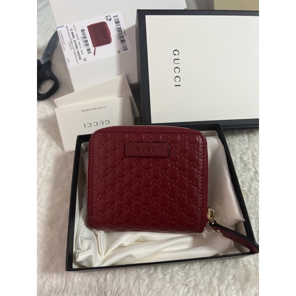 new-gucci-guccissima-zippy-wallet-แดง-ของแท้