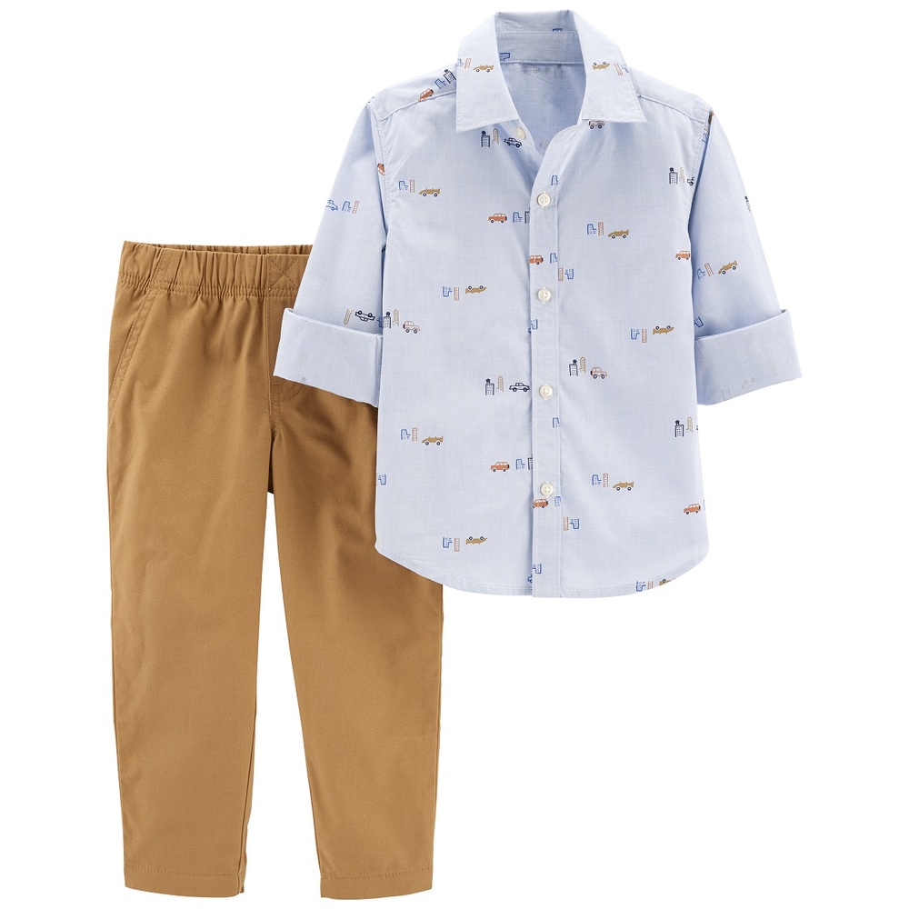 carters-short-sleeve-pants-2pc-blue-woven-l9-คาร์เตอร์เสื้อผ้าชุดเซท-2-ชิ้น