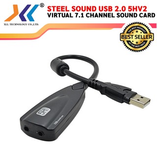 Steel Sound USB 2.0/5Hv2 Virtual 7.1 Channel Sound Cardความยาว29.5ซม.
