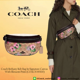 COACH Bethany Belt Bag In Signature Canvas With Blossom Print (COACH 89300)