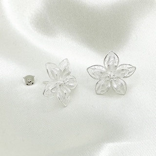 DSP ต่างหูเงินแท้ดอกซ่อนกลิ่น ต่างหูเงินรูปดอกไม้ ต่างหูเงินแท้ 925: DSP 925 Sterling Silver Earing [ESPB0617]