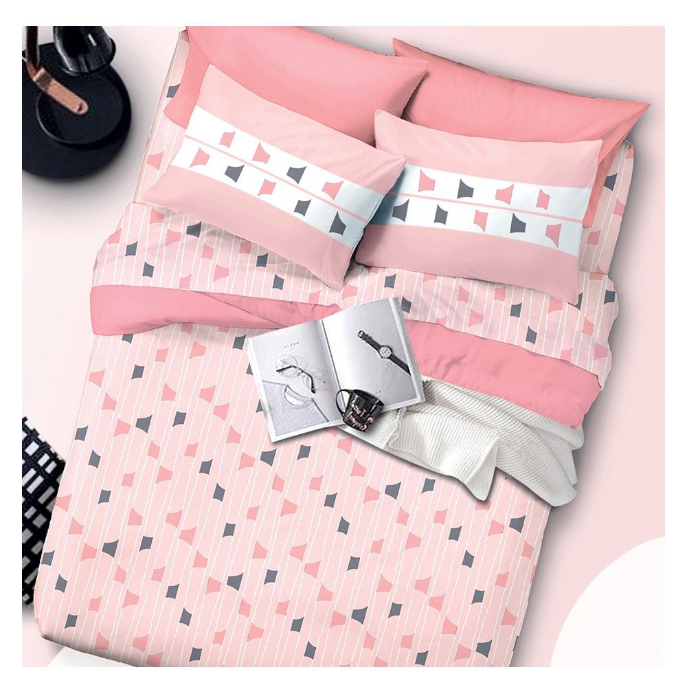 ชุดเครื่องนอน-ชุดผ้าปูที่นอน-5-ฟุต-6-ชิ้น-พร้อมผ้าขนหนู-santas-cluster-สีชมพู-เครื่องนอน-ห้องนอนและเครื่องนอน-bedding-se