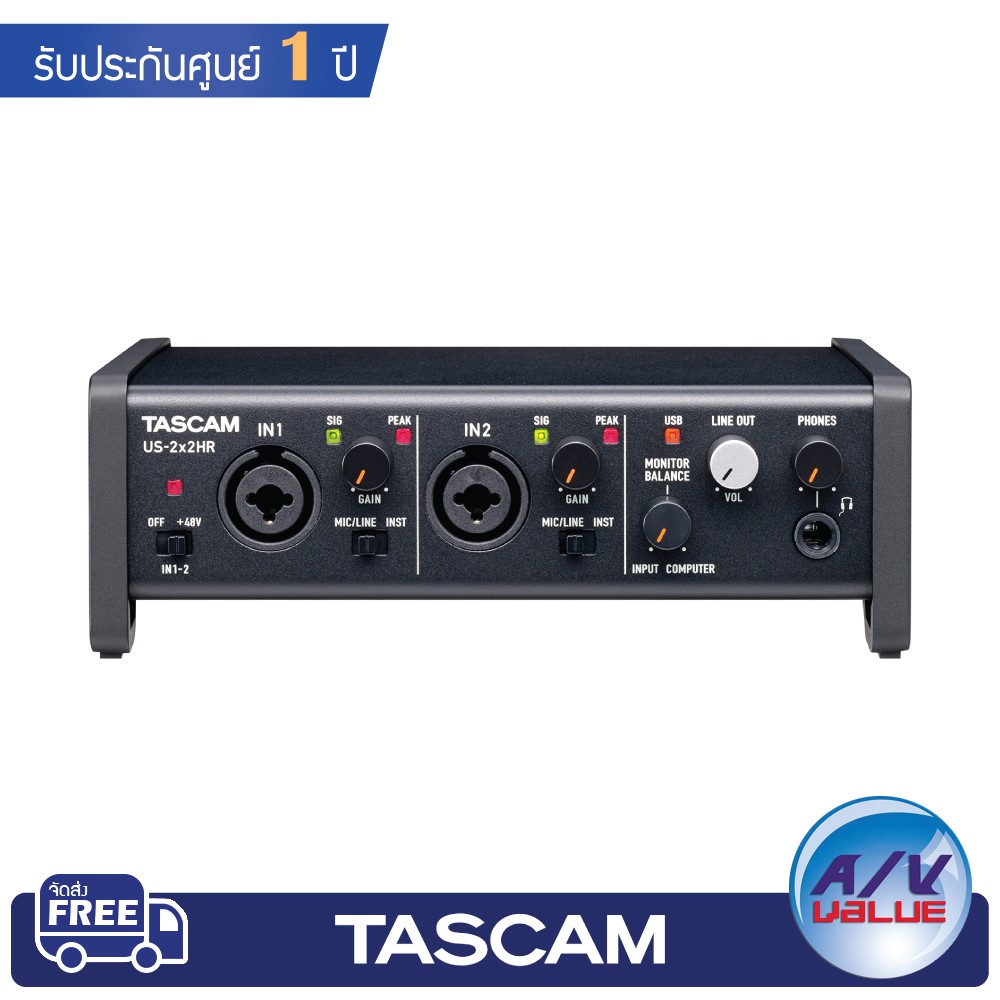 tascam-us-2x2hr-2mic-2in-2out-high-resolution-versatile-usb-audio-interface