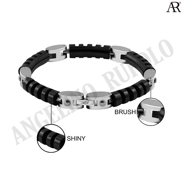 angelino-rufolo-bracelet-ดีไซน์-bumper-chain-สร้อยข้อมือผู้ชาย-stainless-steel-316l-สแตนเลสสตีล-คุณภาพเยี่ยม-สีเงิน-สีดำ