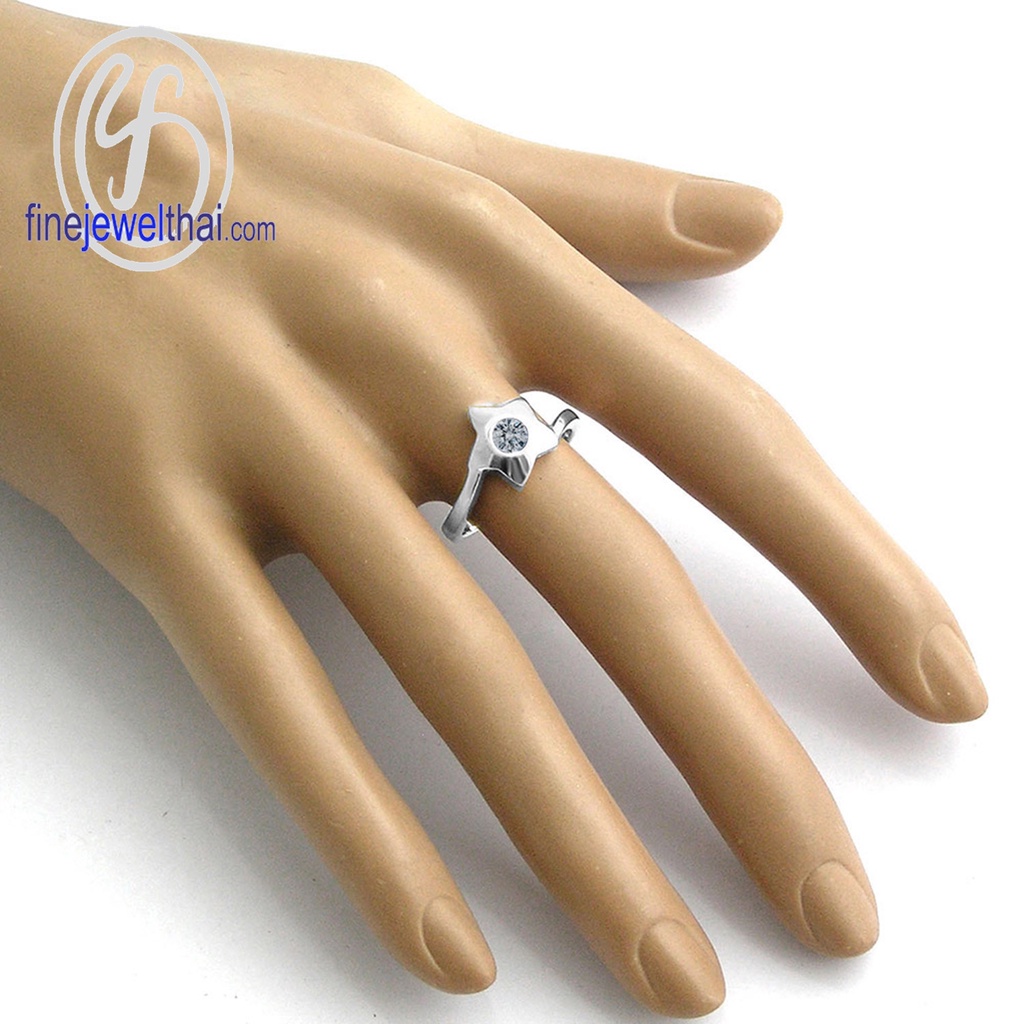 finejewelthai-แหวน-แหวนเพชร-เพชรcz-แหวนหมั้น-แหวนแต่งงาน-diamond-cz-silver-couple-ring-r1032cz