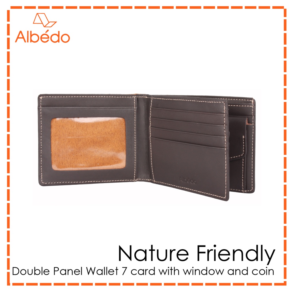 albedo-double-panel-wallet-7-card-with-window-and-coin-กระเป๋าสตางค์-กระเป๋าเงิน-รุ่น-nature-friendly-nf05979