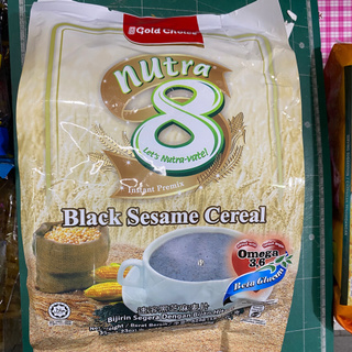 Gold choice Nutra 8 Let’s Nutra vate Black Sesame Cereal ข้าวโอ๊ตธัญญาพืชงาดำ มี12ซอง