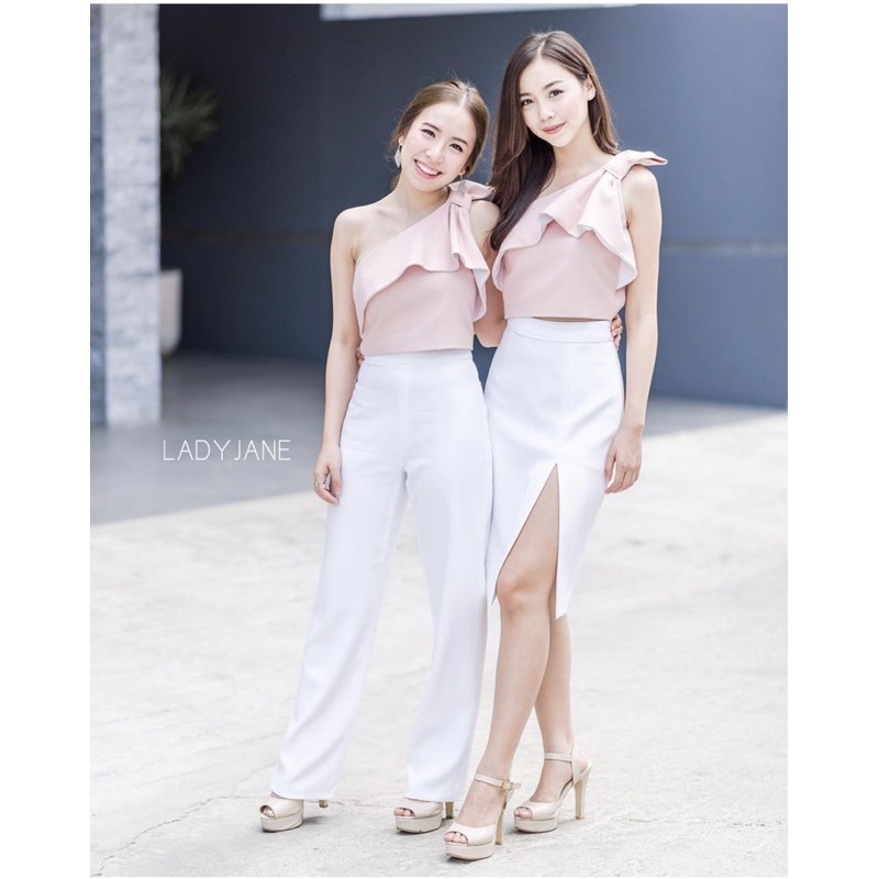 ladyjanebrand-lj048-diana-pants-shorts-white-กางเกงขายาวเอวสูงสีขาว-size-s