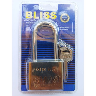 กุญแจ กุญแจคอยาว 50 mm. Bliss(บลิสส์)50 สีทอง แข็งแรงทนทาน กุญแจล๊อคบ้าน ล๊อคประตู ล๊อคหน้าต่าง ล๊อคถังน้ำแข็ง