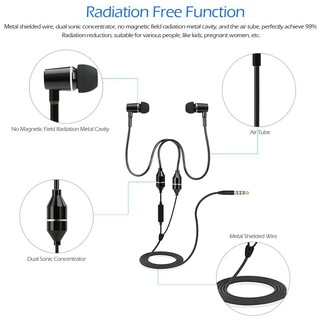 FC12 Stereo Music Headset Air Tube 3.5mm Anti-radiation Earphone In-ear Headphon