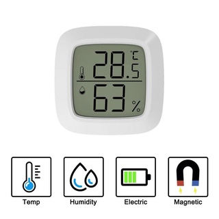 เครื่องวัดอุณหภูมิความชื้นในห้อง ดิจิทัล เทอร์โมไฮโกรมิเตอร์ หน้าจอ LCD ความแม่นยําสูง หน้ายิ้ม แม่เหล็ก เครื่องวัดในร่ม มอนิเตอร์ สําหรับบ้าน สํานักงาน เด็ก บ้าน