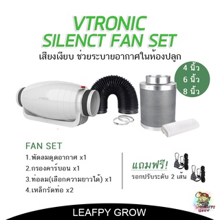 ภาพหน้าปกสินค้า[ส่งฟรี] Vtronic รุ่นเก็บเสียง ชุดพัดลมระบายอากาศ 4/6/8 นิ้ว Silenct Fan Set ลมหมุนเวียนภายในห้องปลูก กรองกลิ่น ที่เกี่ยวข้อง