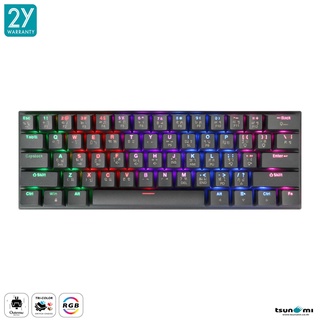 คีย์บอร์ดเกมมิ่ง Tsunami Outemu MK-61 61Keys 60% Compact Mechanical Keyboard (รับประกันสินค้า 2 ปี)