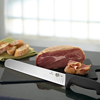 Victorinox Slicing Knife Wide Blade 36cm. Black มีดครัว มีดสไลด์เนื้อ มีดสไลด์หมู -  KV78