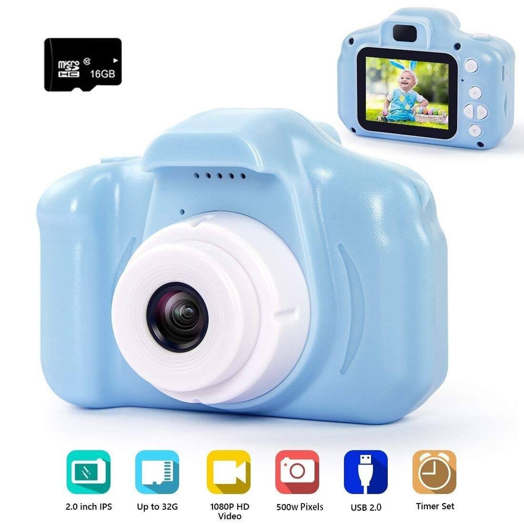 กล้องถ่ายรูปสำหรับเด็ก-digital-camera-mini-fun-kids-camera-3-mp-blue