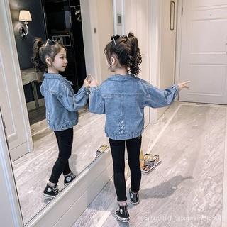 new spot New girls fashion denim long sleeve jacket pop Korean jacket blue