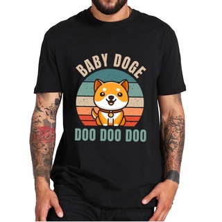 เสื้อยืดลําลอง ผ้าฝ้าย 100% แขนสั้น พิมพ์ลาย Baby Doge Doo Doo Doo Trader BabyDoge Token สําหรับผู้ชาย ไซซ์ EUS-5XL