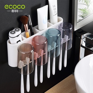 ภาพหน้าปกสินค้าECOCO Toothbrush Holder Wall Mount Stand Bathroom Accessories Set for Couple and Family Toothbrush Holder Rack ที่เกี่ยวข้อง