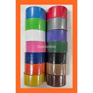 สินค้า Tape Gold เทปผ้า 1-1.5-2 นิ้ว ความยาว 10หลา เทปแล็คซีน สีสด ผลิตในประเทศไทย กาวไม่เยิ้ม มี 14 สี