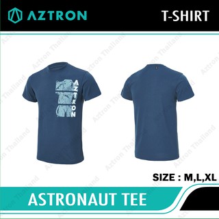 Aztron Cotton Jersey&amp;Polyester Astronaut Tee T-SHIRT Sea Blue เนื้อผ้า Cotton Jersey และ Polyester