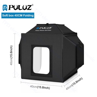 PULUZ Soft box 40ซม. folding 5500K สตูดิโอถ่ายภาพกล่อง LED LightBox 72W