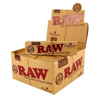 กระดาษม้วนมีกรองในตัว RAW CLASSIC CONNOISSEUR King Size และ1 ¼ SIZE มี 2 ขนาด 110 มม. และ 79 มม. มีก้นกรoงกระดาษในตัว CC