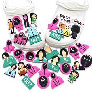 ⚡พร้อมส่งจากกรุงเทพ⚡จิ๊บบิท Squid game ตัวติดรองเท้า Jibbitz ใส่ได้กับรองเท้ารุ่นรูใหญ่ปกติทั่วไป-หัวโต หรือรุ่นรูเล็ก
