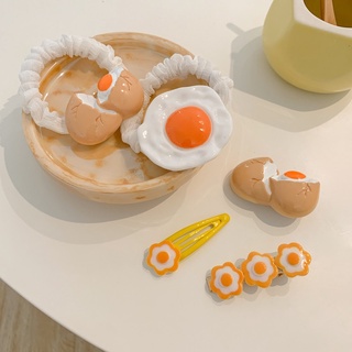 เด็กน่ารักจำลองไข่กิ๊บสร้างสรรค์ไข่ลวกสาวอะคริลิเชือกผมแฟชั่นที่เรียบง่ายผู้หญิงเครื่องประดับผม
