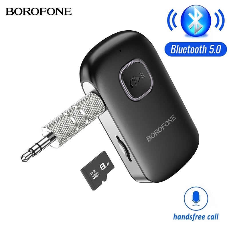 borofone-bc42-อะแดปเตอร์รับสัญญาณเสียงเพลง-บลูทูธ-5-0-aux-bt-รองรับการ์ด-tf-แฮนด์ฟรี-สําหรับรถยนต์