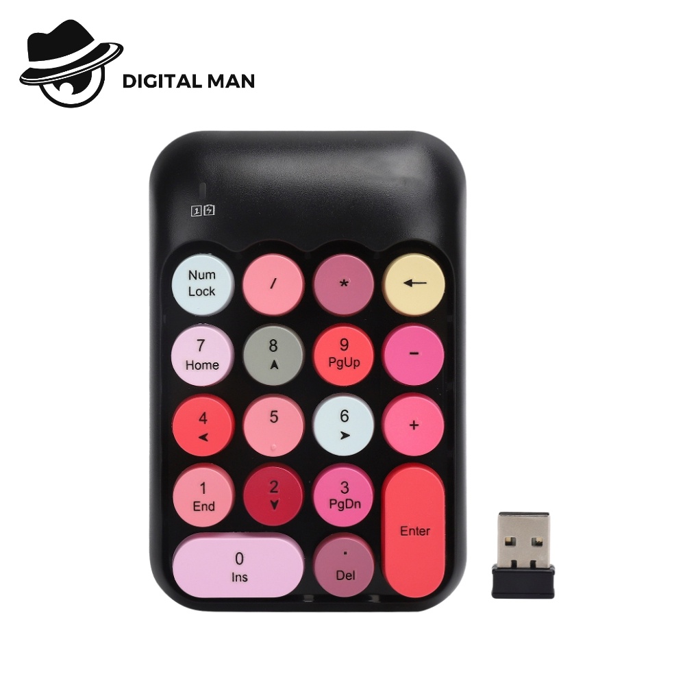 ภาพหน้าปกสินค้าX910 Wireless Numeric Keypad Candy Mini แป้นตัวเลข Digital Man จากร้าน westvirginia267.th บน Shopee