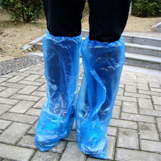 ผ้าคลุมรองเท้าบูท พลาสติก กันฝน สีฟ้า แบบใช้แล้วทิ้ง
