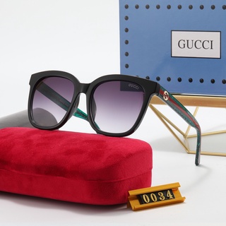 Gucci แว่นตากันแดด UV400 ทรงสี่เหลี่ยม หรูหรา สไตล์เรโทร สําหรับผู้หญิง และผู้ชาย 2022