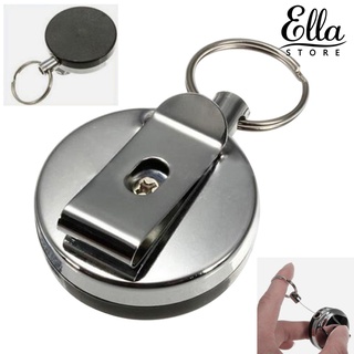 Ellastore123 พวงกุญแจเชือกยืดหยุ่น ยืดหดได้ กันขโมย สําหรับห้อยป้ายชื่อ บัตรของขวัญ