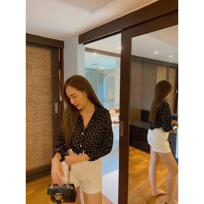 งานเซต-2-ชิ้น-เสื้อเชิ้ตกระดุมหน้า-กางเกงเอวหลังยางยืด