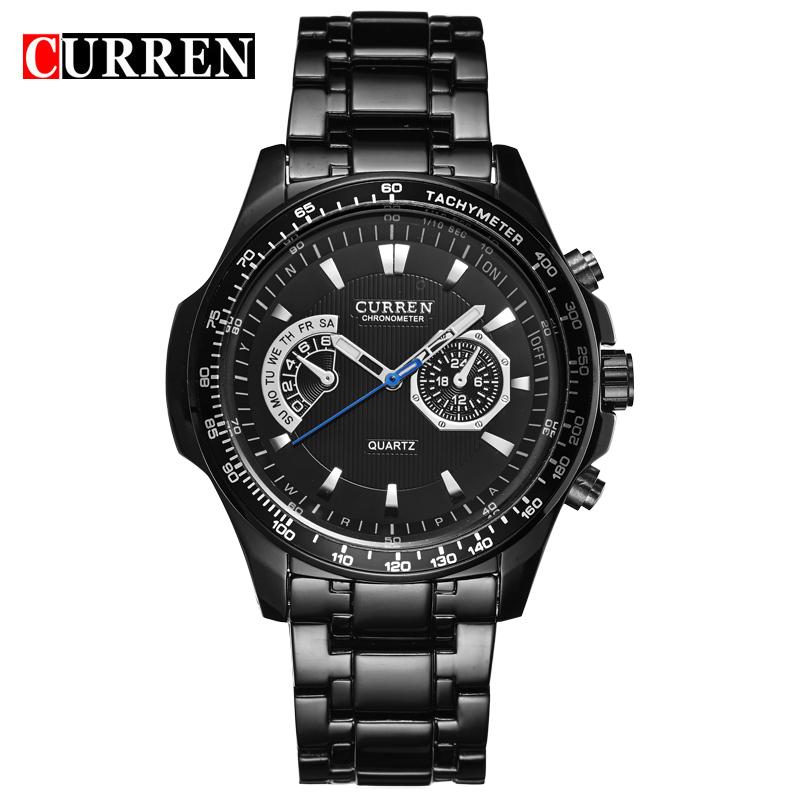 Mens Watches CURREN Fashion Business Quartz Watch Men Sport Full Steel Waterproof Wristwatch Male Clock Masculino