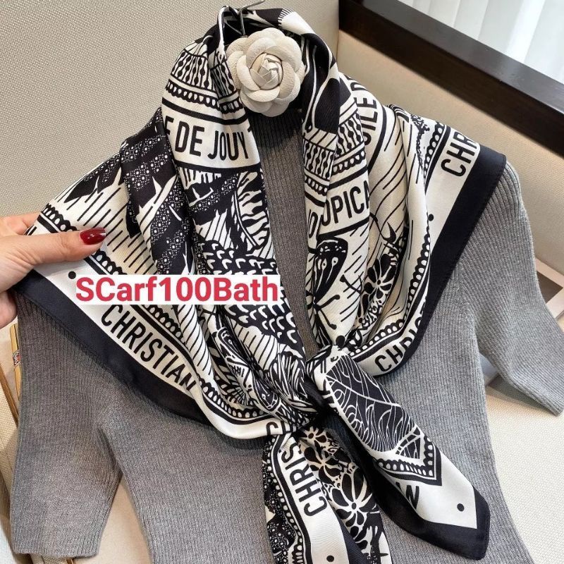 ภาพหน้าปกสินค้าผ้าคลุมไหล่ซาติน ผ้าพันคอ ผ้ามัดอก (ขนาด 90*90)  พร้อมส่งที่ไทย จากร้าน scarf100bath บน Shopee