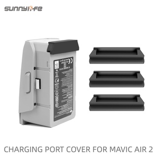 Sunnylife ฝาครอบพอร์ตชาร์จแบตเตอรี่ ซิลิโคน กันฝุ่น สําหรับ DJI Mavic Air 2S Mavic Air 2 3 ชิ้น