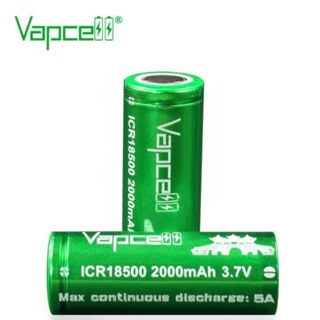 ถ่านชาร์จ Vapcell ICR18500 2000mAh 3.7V 2ก้อนแถมฟรีกระเป๋าใส่ถ่าน