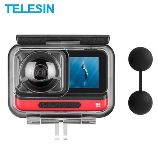 สินค้า Telesin เคสเลนส์กล้อง กันน้ํา 45 เมตร อุปกรณ์เสริม สําหรับ Insta360 ONE R 360 Edition