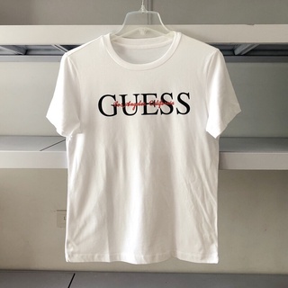 เสื้อยืดคอกลม แขนสั้น พิมพ์ลายตัวอักษร guess ทรงหลวม ลําลอง สําหรับผู้หญิง