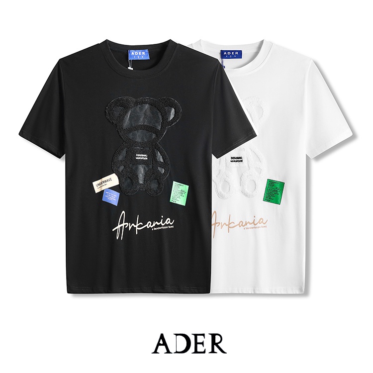 ader-ผู้ชายและผู้หญิงแฟชั่นลำลองเสื้อยืดแขนสั้น