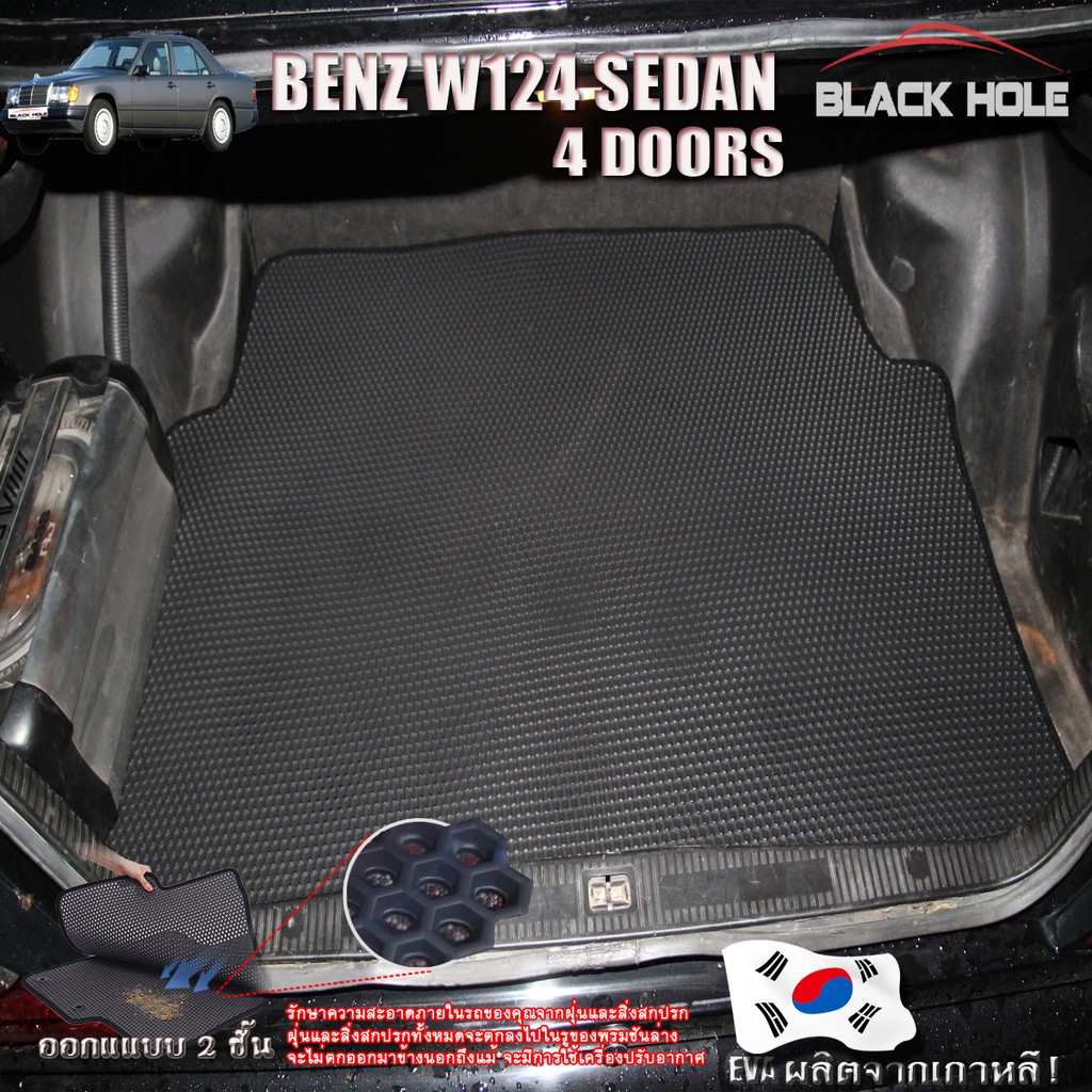 benz-w124-e220-sedan-1985-1996-พรมรถยนต์-w124-e220-e200-200e-220e-230e-e280-280e-300e-300d-พรมเข้ารูป2ชั้นแบบรูรังผึ้ง