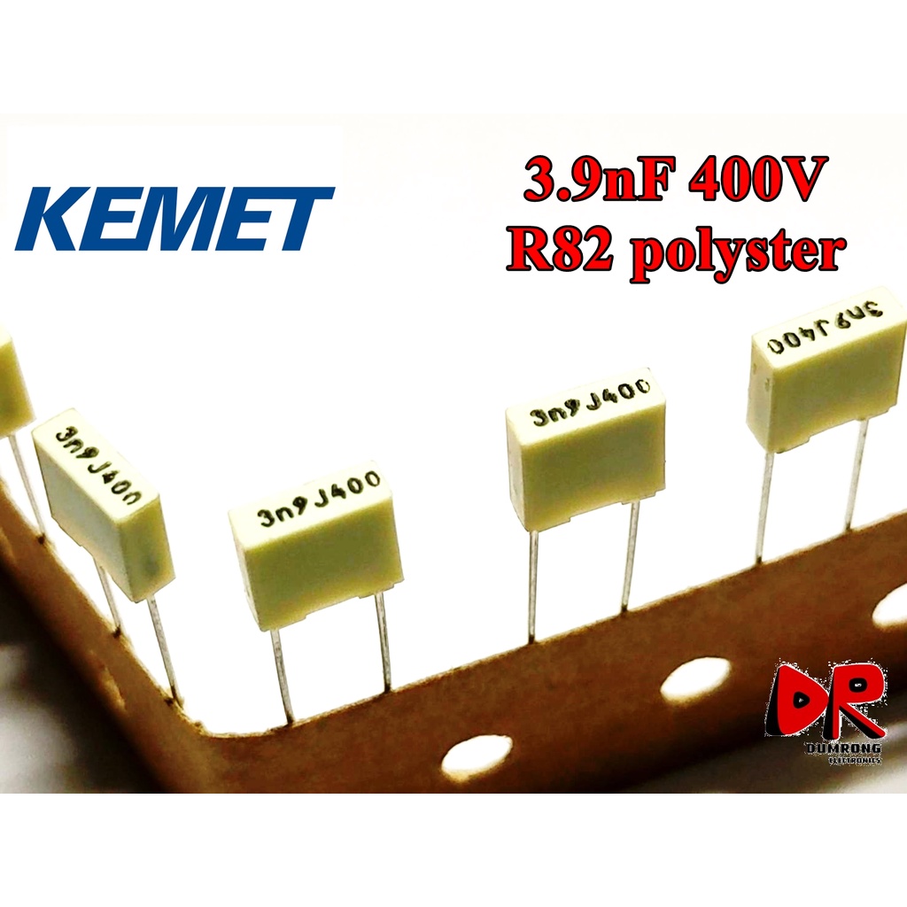 (10 ชิ้น) 3.9nF 3900pF 392 400V MKT R82 ยี่ห้อ AV KEMET ตัวเก็บประจุ ...