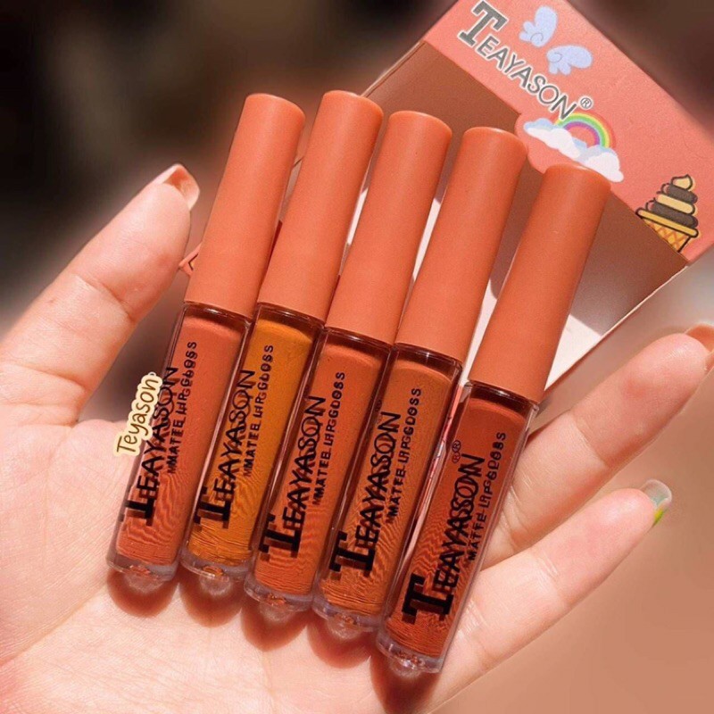 Teayason ลิปเนื้อแมทโทนอิฐแบบสายเกา 5 แท่ง 5 สี | Shopee Thailand