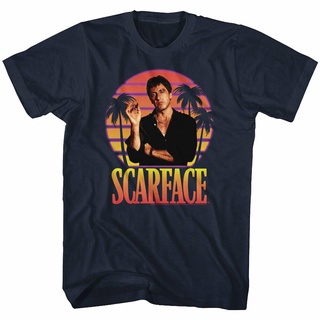 เสื้อยืด พิมพ์ลาย Scarface Tony Montana Miami Sunset สําหรับผู้ชาย