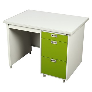 โต๊ะทำงาน โต๊ะทำงานเหล็ก LUCKY WORLD DX-35-3-GG 100 ซม. สีเขียว เฟอร์นิเจอร์ห้องทำงาน เฟอร์นิเจอร์ ของแต่งบ้าน DESK STEE