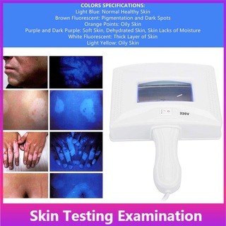 Wood Lamp Skin Analyzer, UV Lamp Device Skin Testing Examination Tool, Fungus Test Lamp, Facial Skin Detector for Home B