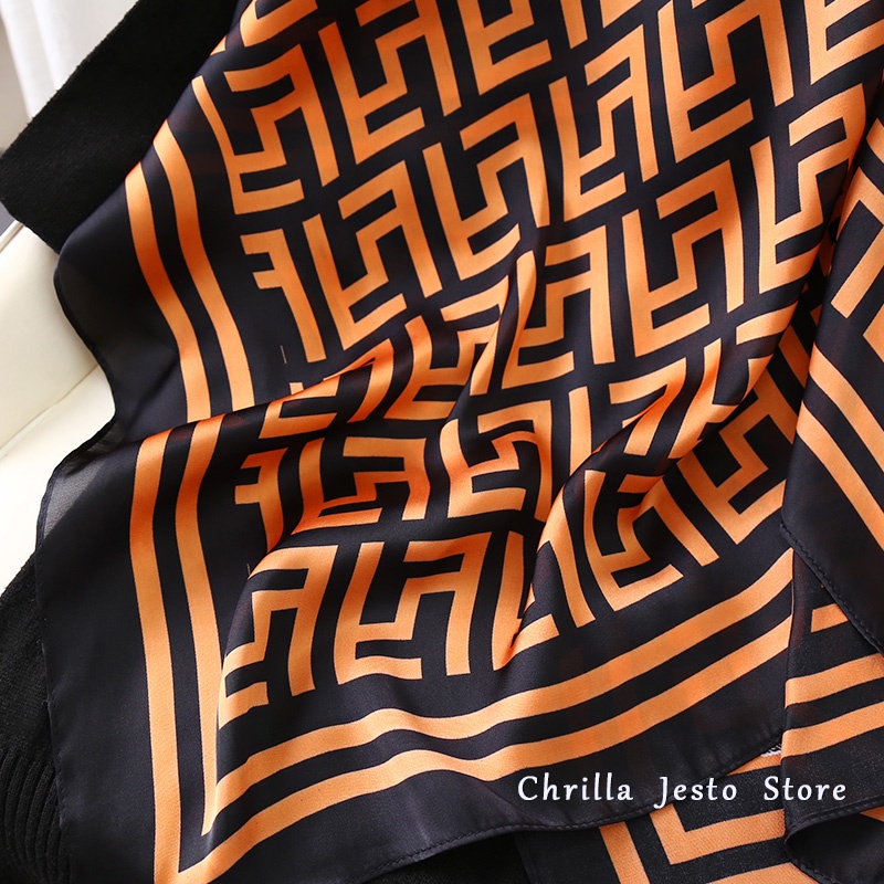ผ้าพันคอ-ผ้าเรยอน-พิมพ์ลายตัวอักษร-chrilla-jesto-ทรงสี่เหลี่ยม-ขนาด-110-เซนติเมตร-แฟชั่นสําหรับผู้หญิง