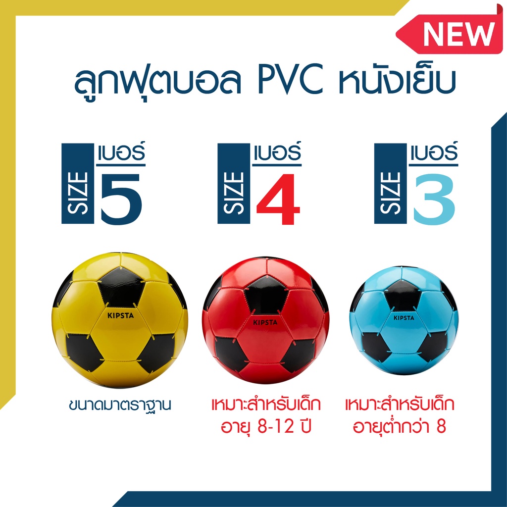 ภาพหน้าปกสินค้าลูกฟุตบอล ลูกบอล เบอร์ 5, 4, 3 และใหม่ รุ่น คลาสสิค KIPSTA หนังเย็บ PVC สินค้าแท้ 100% Football Soccer Ball Size 5, 4, 3 จากร้าน pasportshop บน Shopee